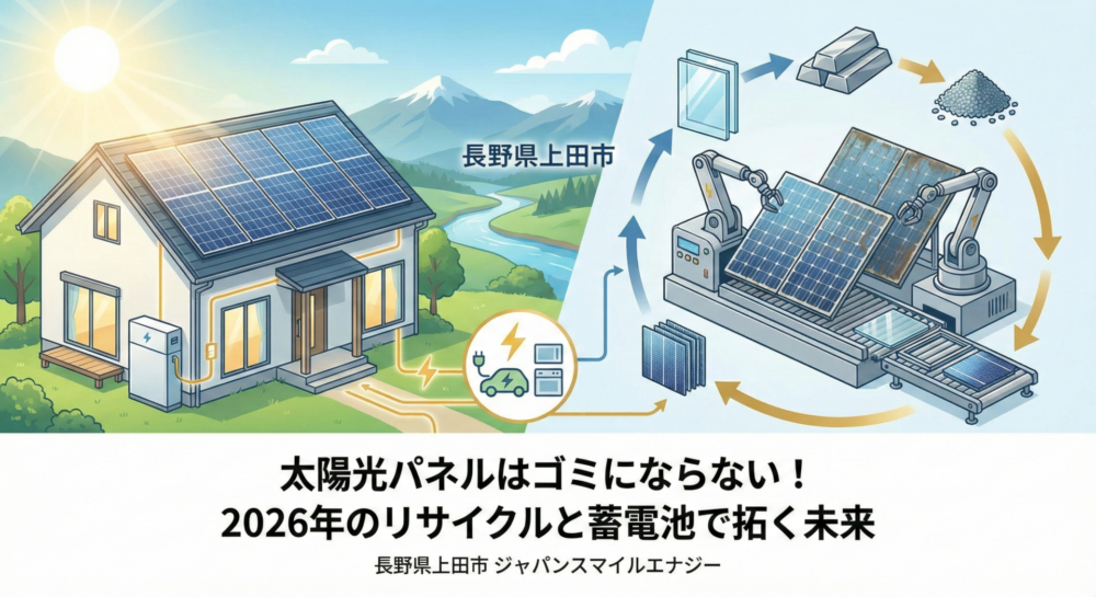 「太陽光パネルはゴミになる」は本当？2026年のリサイクル事情と蓄電池で拓く自家消費の未来