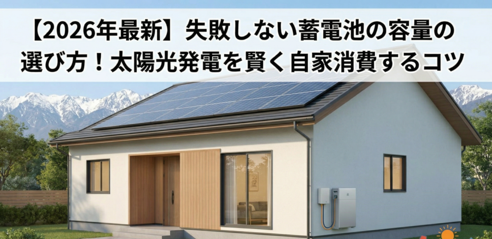 【2026年最新】失敗しない蓄電池の容量の選び方！太陽光発電を賢く自家消費するコツ