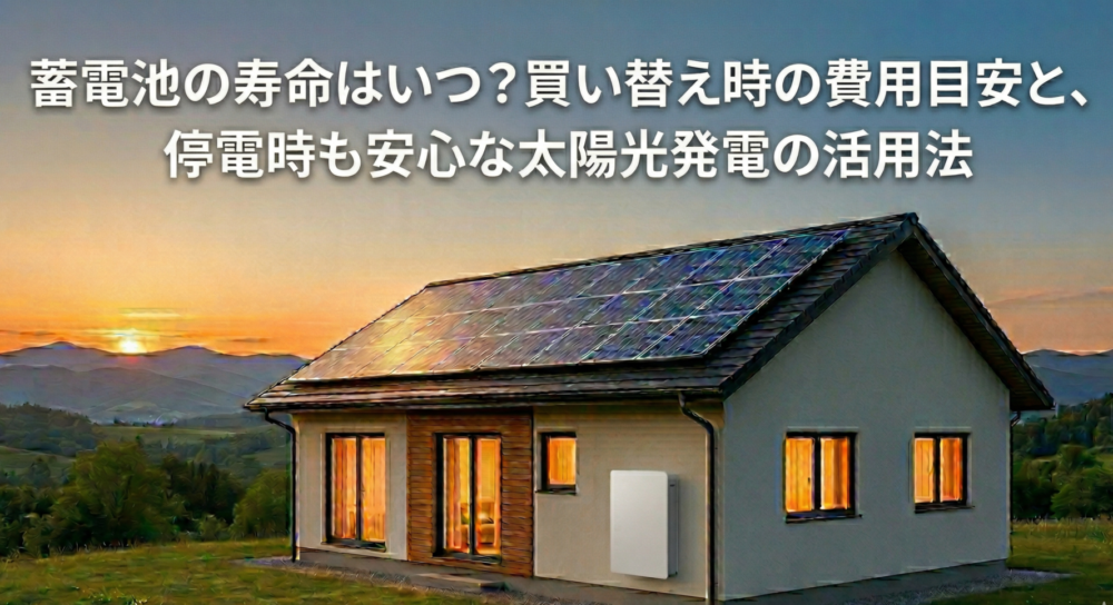 蓄電池の寿命はいつ？買い替え時の費用目安と、停電時も安心な太陽光発電の活用法
